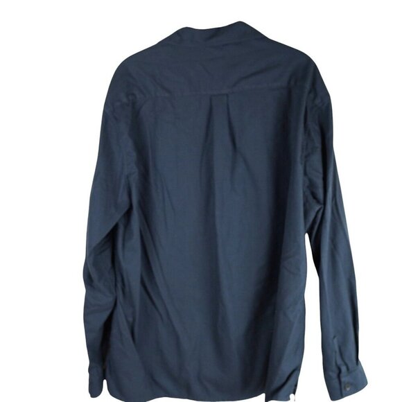 Frame Brushed Cotton And Tencel-blend Twill‎ Shirt In Shadow Grey Sz L - Picture 7 of 8